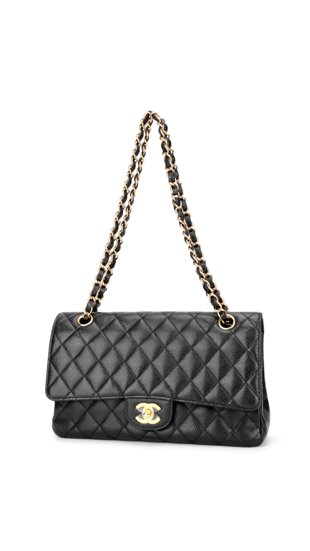 Chanel Classic Double Flap Bag Caviar Medium - Svart