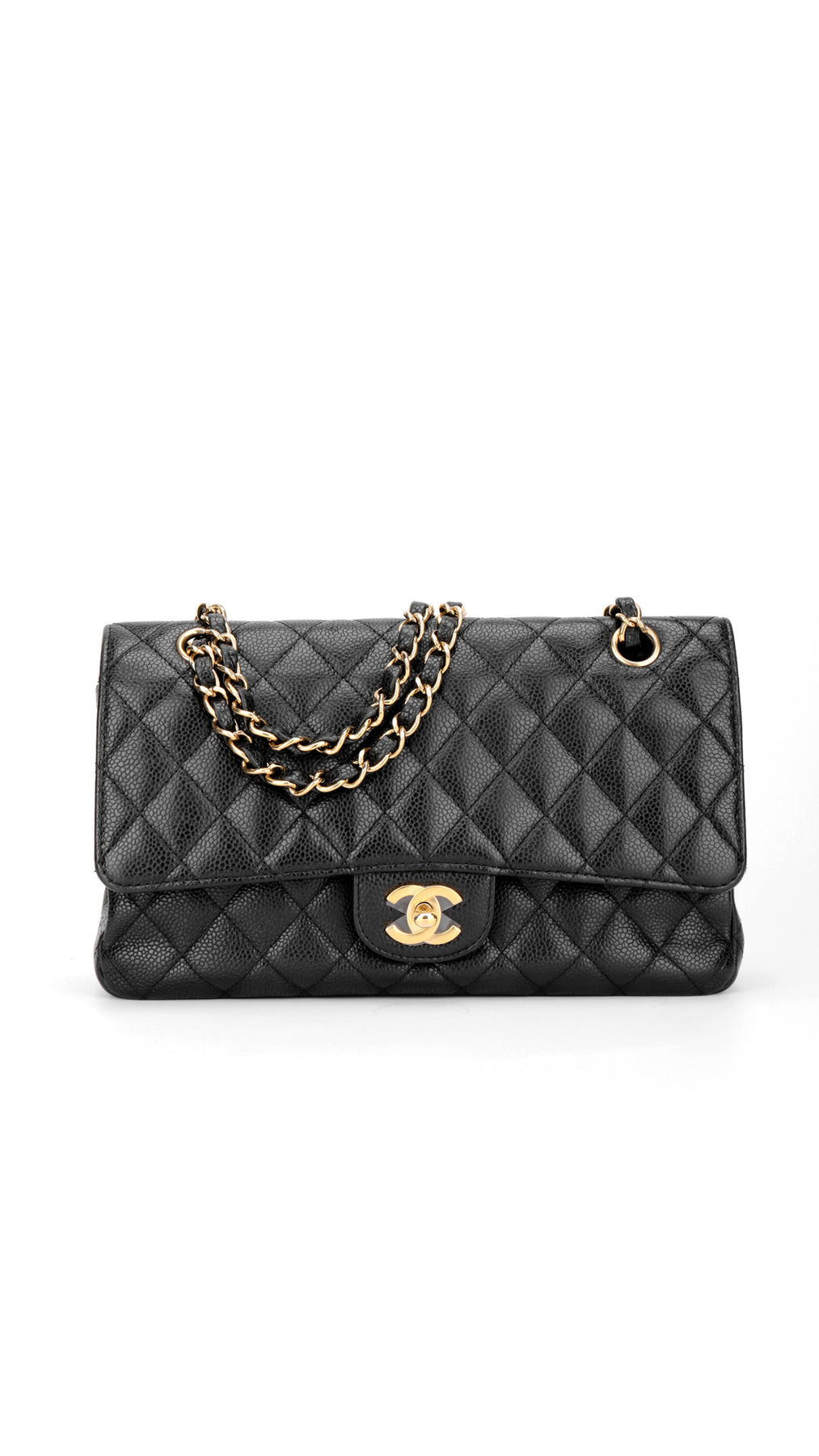 Chanel Classic Double Flap Bag Caviar Medium - Svart