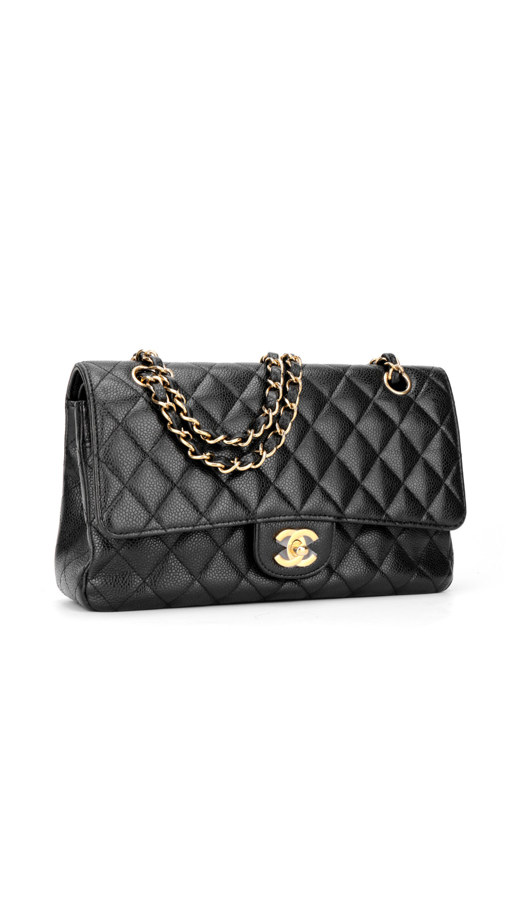 Chanel Classic Double Flap Bag Caviar Medium - Svart