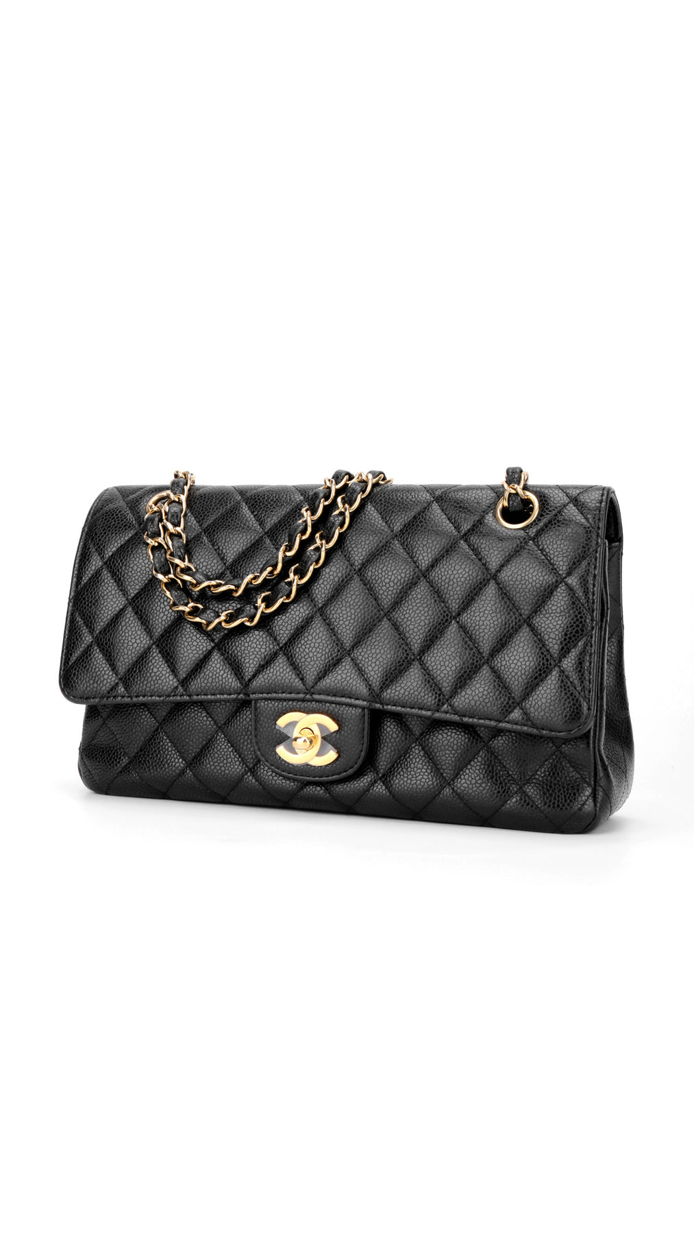Chanel Classic Double Flap Bag Caviar Medium - Svart