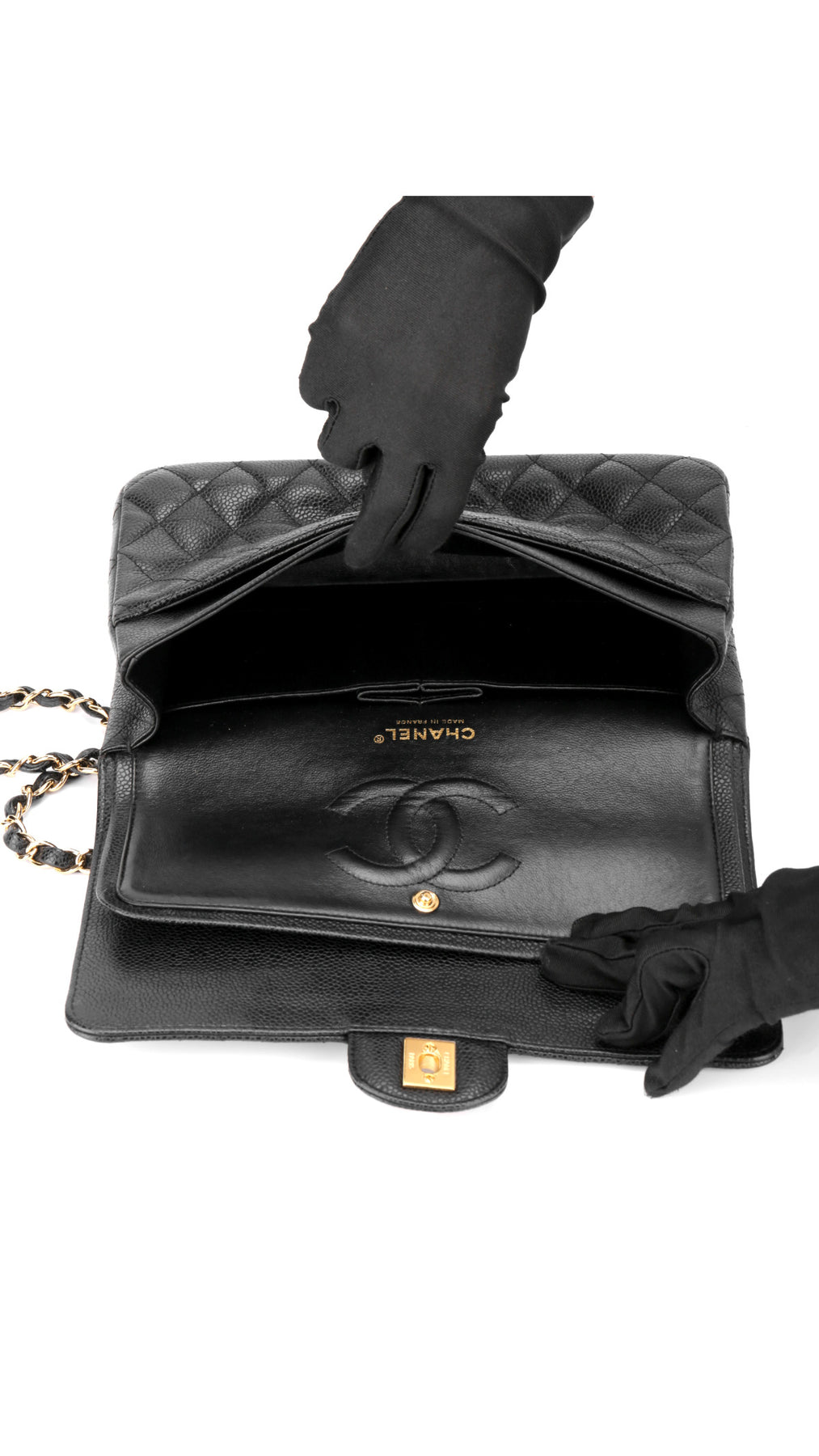 Chanel Classic Double Flap Bag Medium - Svart