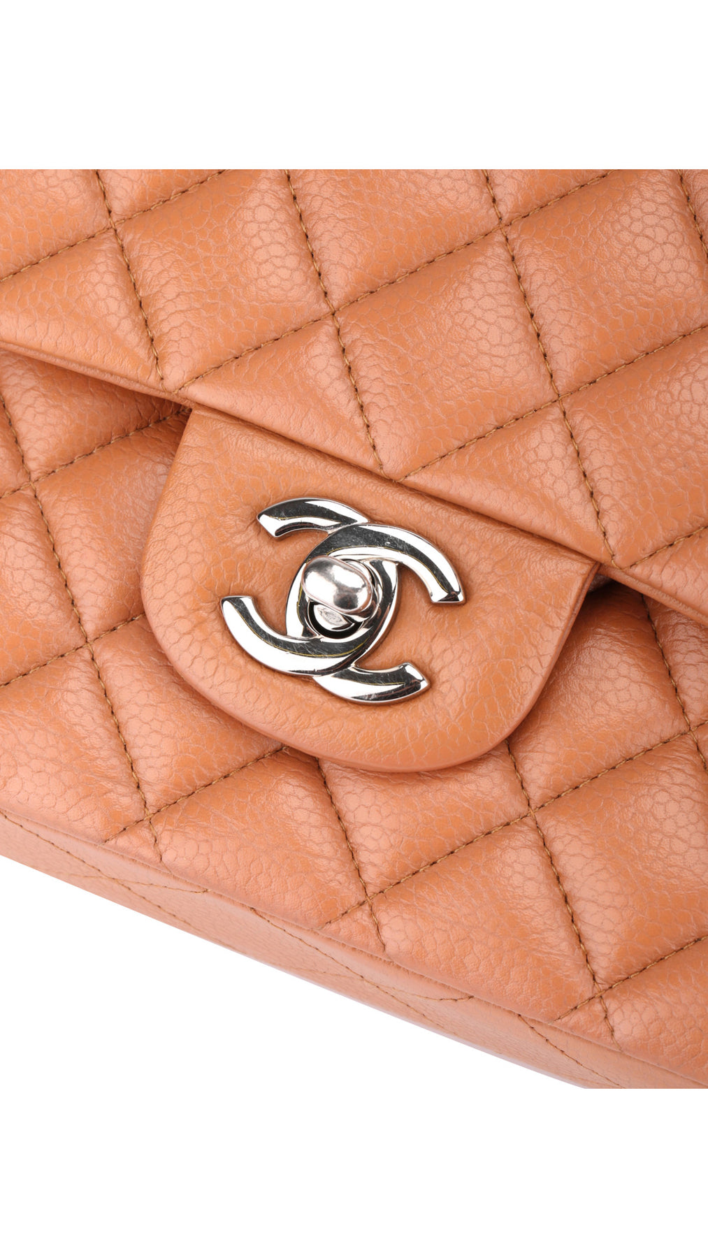 Chanel Classic Double Flap Bag Medium Caviar - Ljusbrun