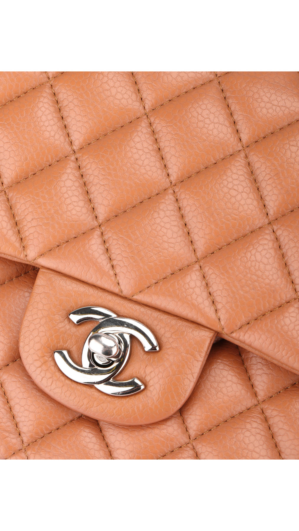 Chanel Classic Double Flap Bag Medium Caviar - Ljusbrun