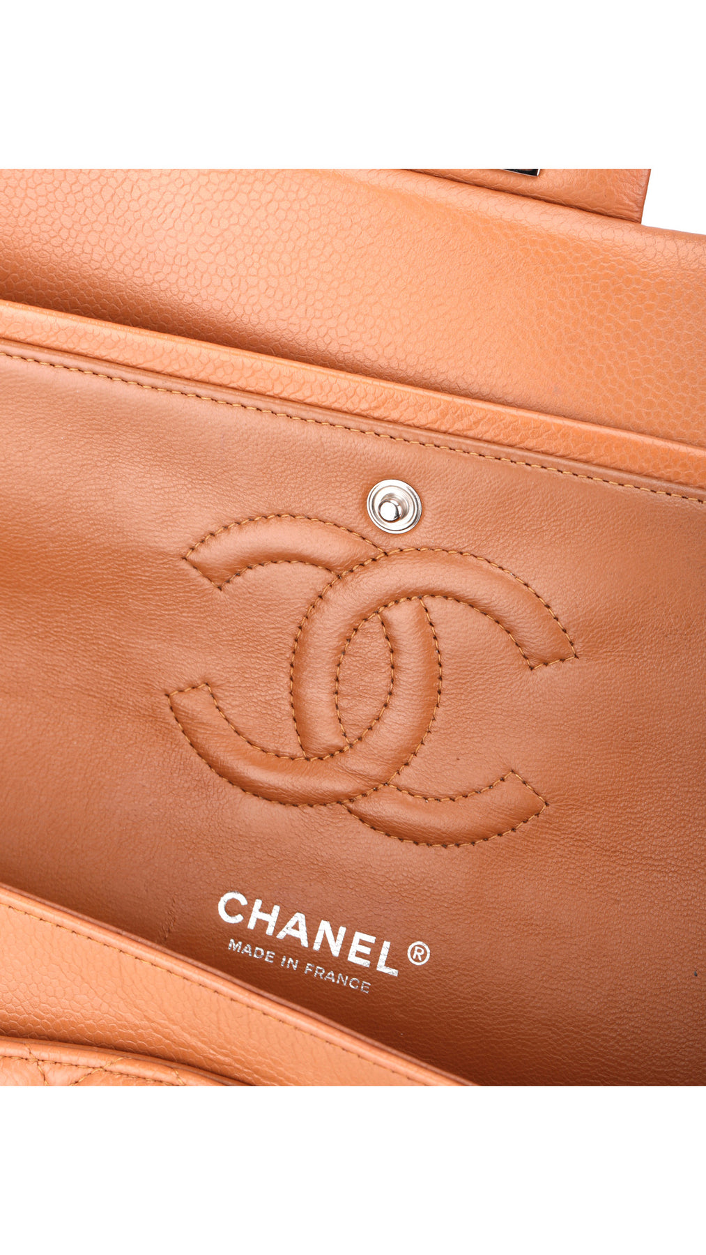 Chanel Classic Double Flap Bag Medium Caviar - Ljusbrun