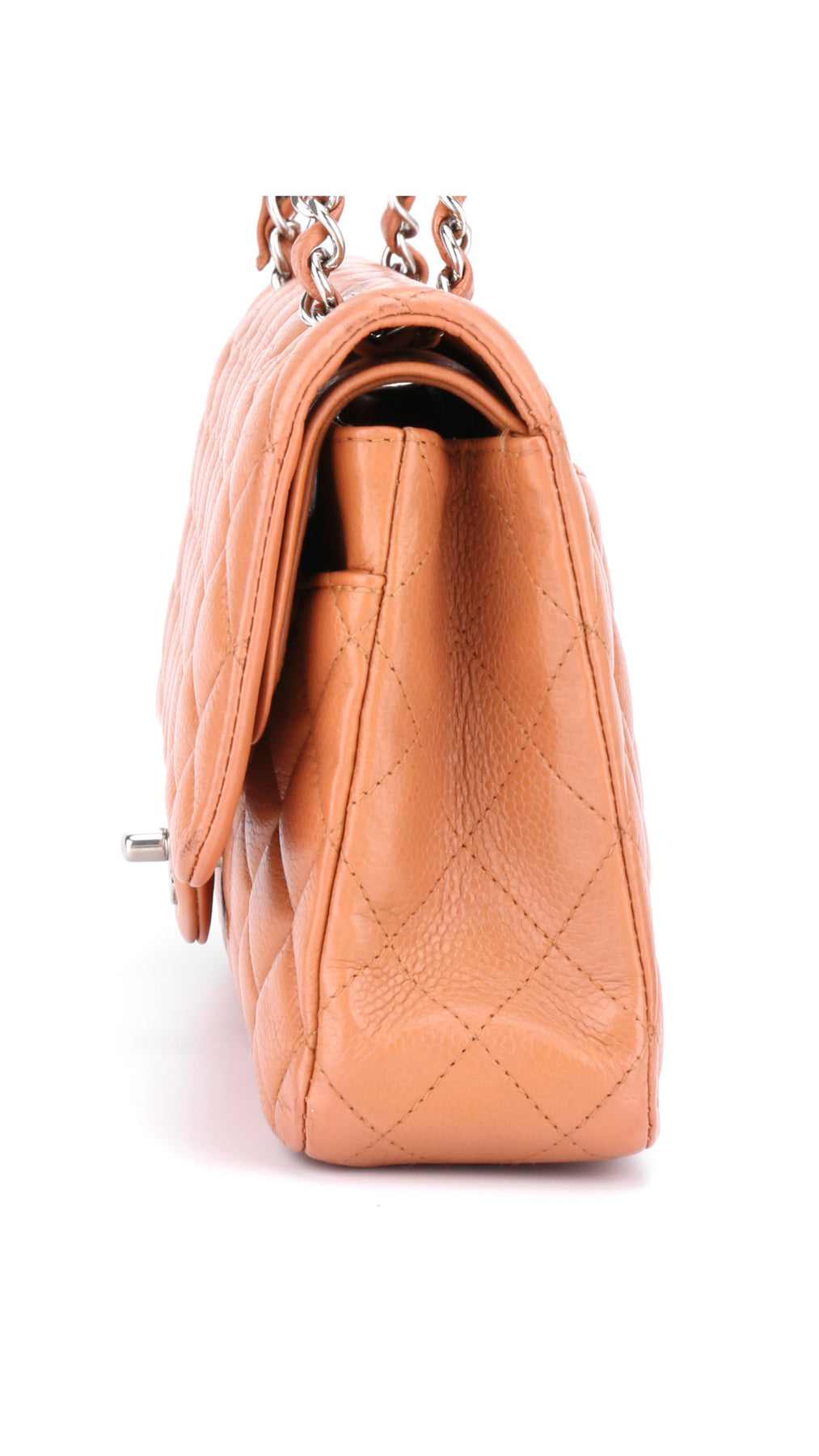 Chanel Classic Double Flap Bag Medium Caviar - Ljusbrun