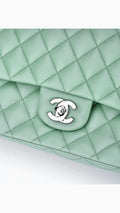 Chanel Classic Double Flap Bag Medium - Aqua Green