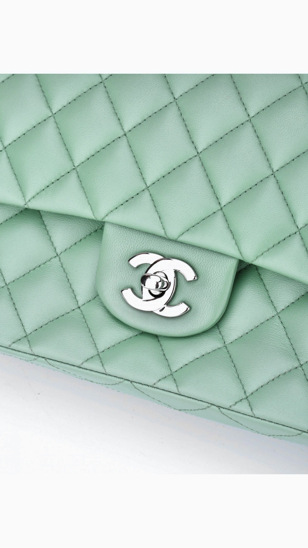 Chanel Classic Double Flap Bag Medium - Aqua Green