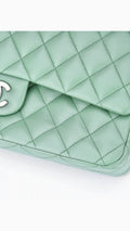 Chanel Classic Double Flap Bag Medium - Aqua Green