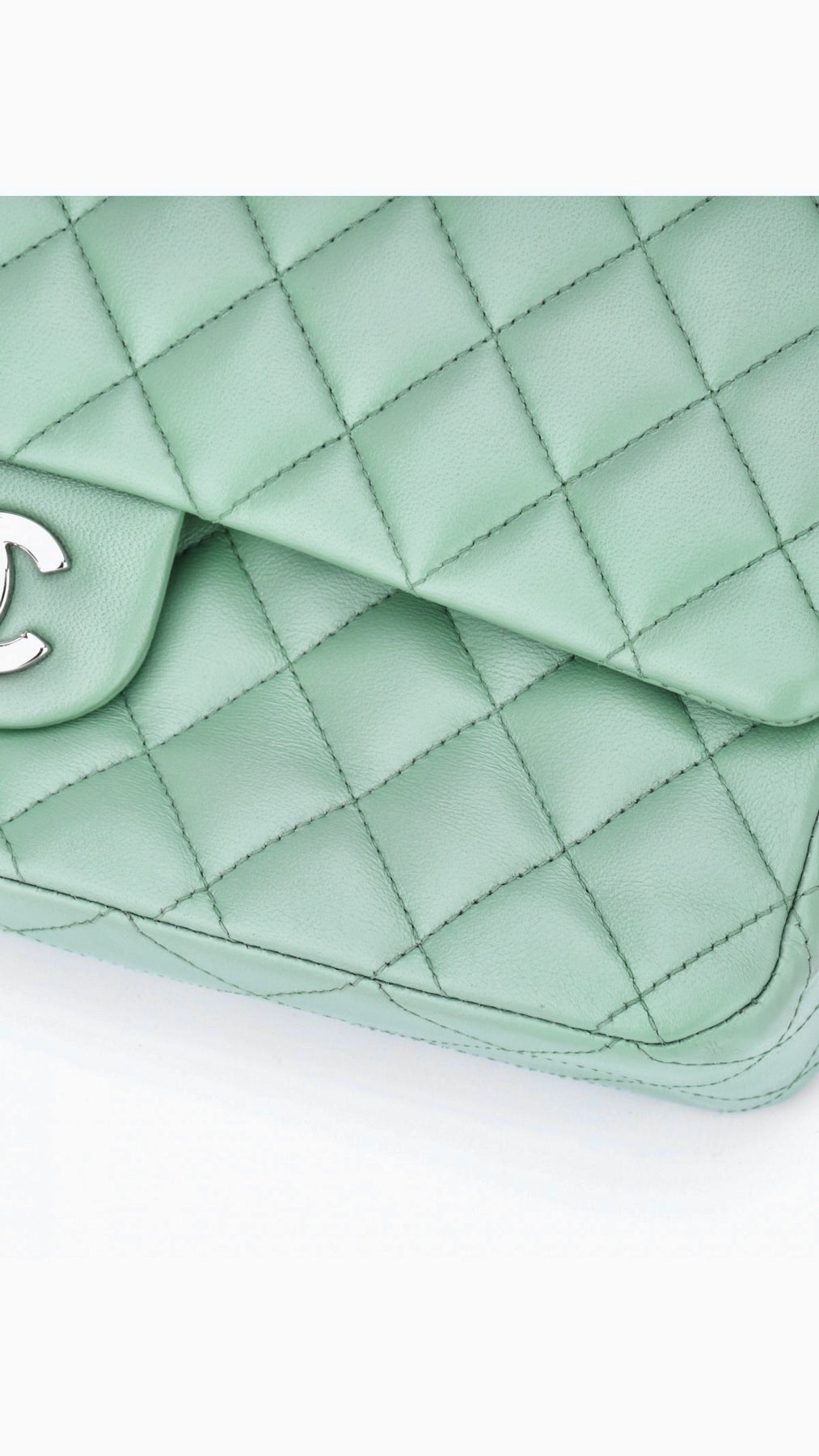 Chanel Classic Double Flap Bag Medium - Aqua Green