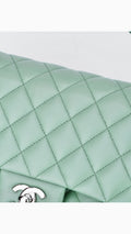 Chanel Classic Double Flap Bag Medium - Aqua Green