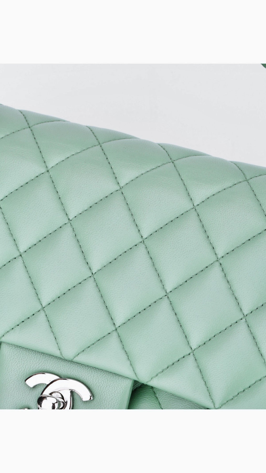 Chanel Classic Double Flap Bag Medium - Aqua Green