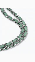 Chanel Classic Double Flap Bag Medium - Aqua Green