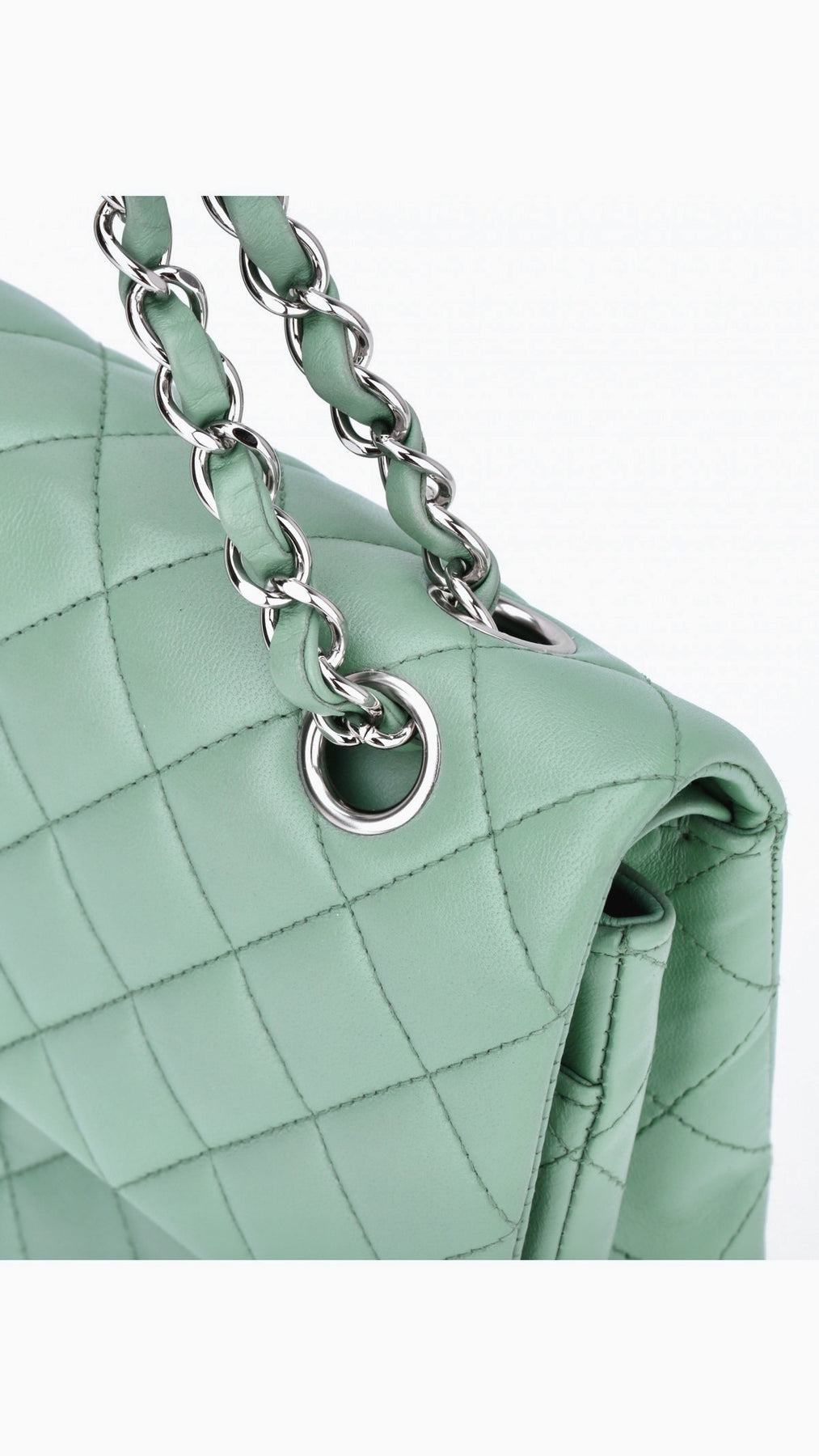 Chanel Classic Double Flap Bag Medium - Aqua Green