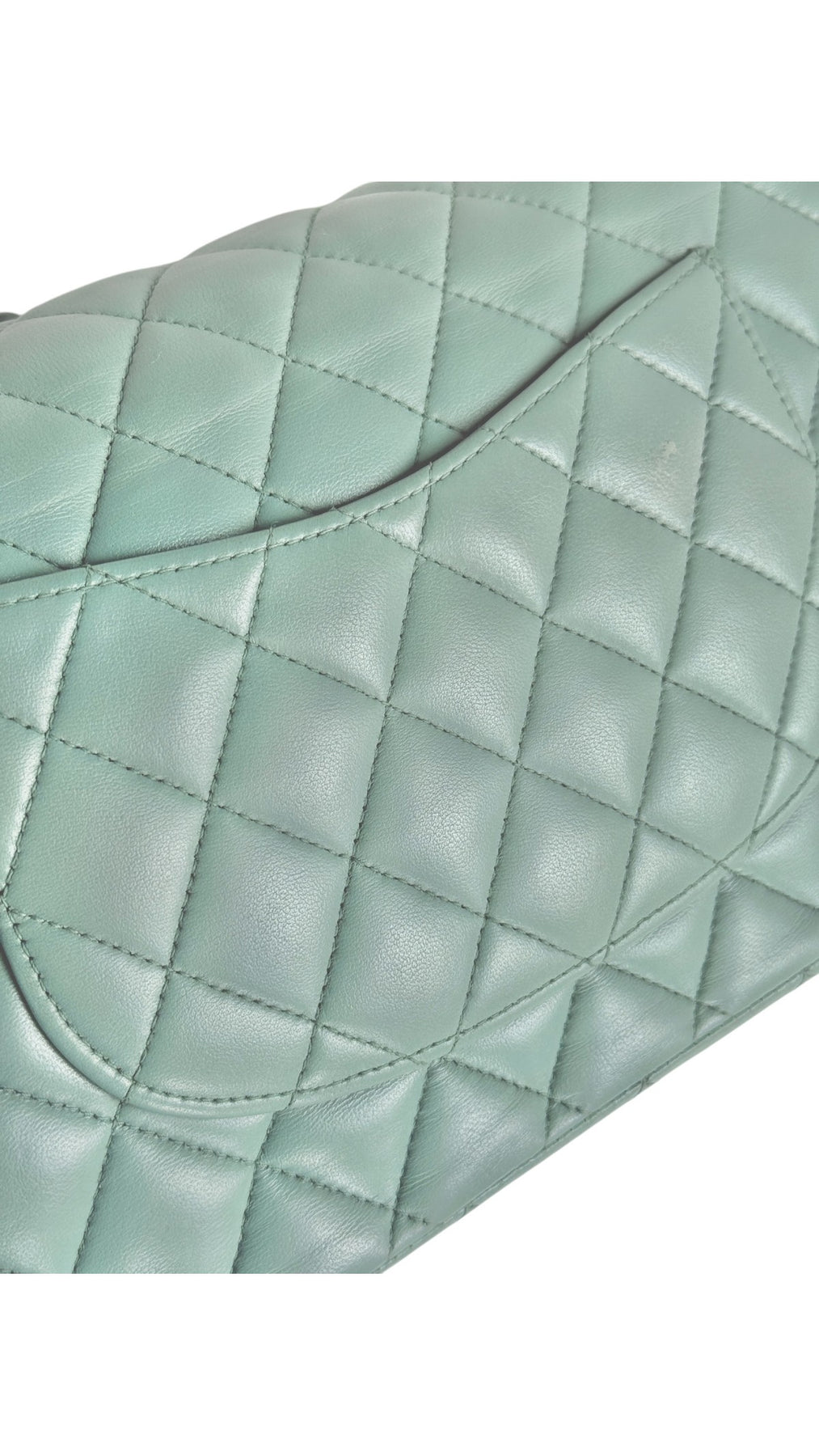 Chanel Classic Double Flap Bag Medium - Aqua Green