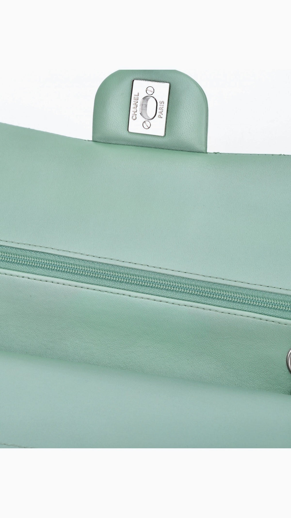Chanel Classic Double Flap Bag Medium - Aqua Green
