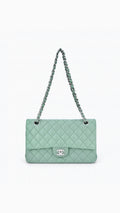 Chanel Classic Double Flap Bag Medium - Aqua Green