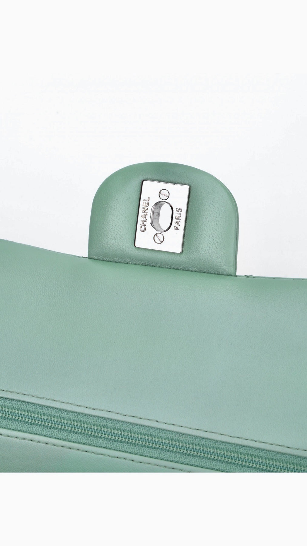 Chanel Classic Double Flap Bag Medium - Aqua Green