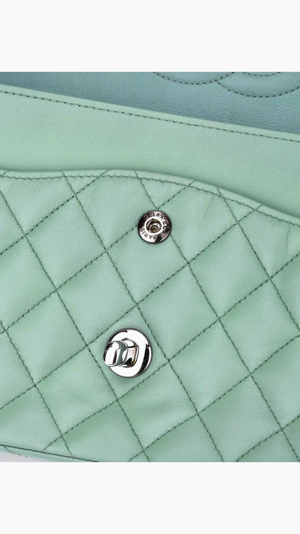 Chanel Classic Double Flap Bag Medium - Aqua Green