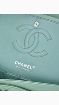 Chanel Classic Double Flap Bag Medium - Aqua Green