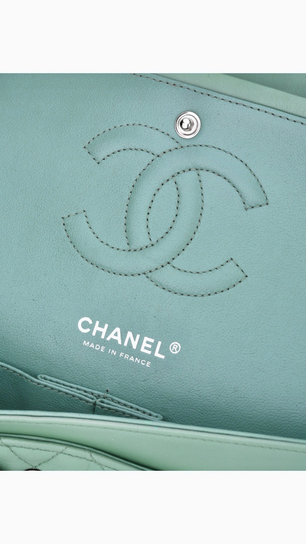 Chanel Classic Double Flap Bag Medium - Aqua Green