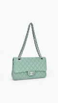 Chanel Classic Double Flap Bag Medium - Aqua Green