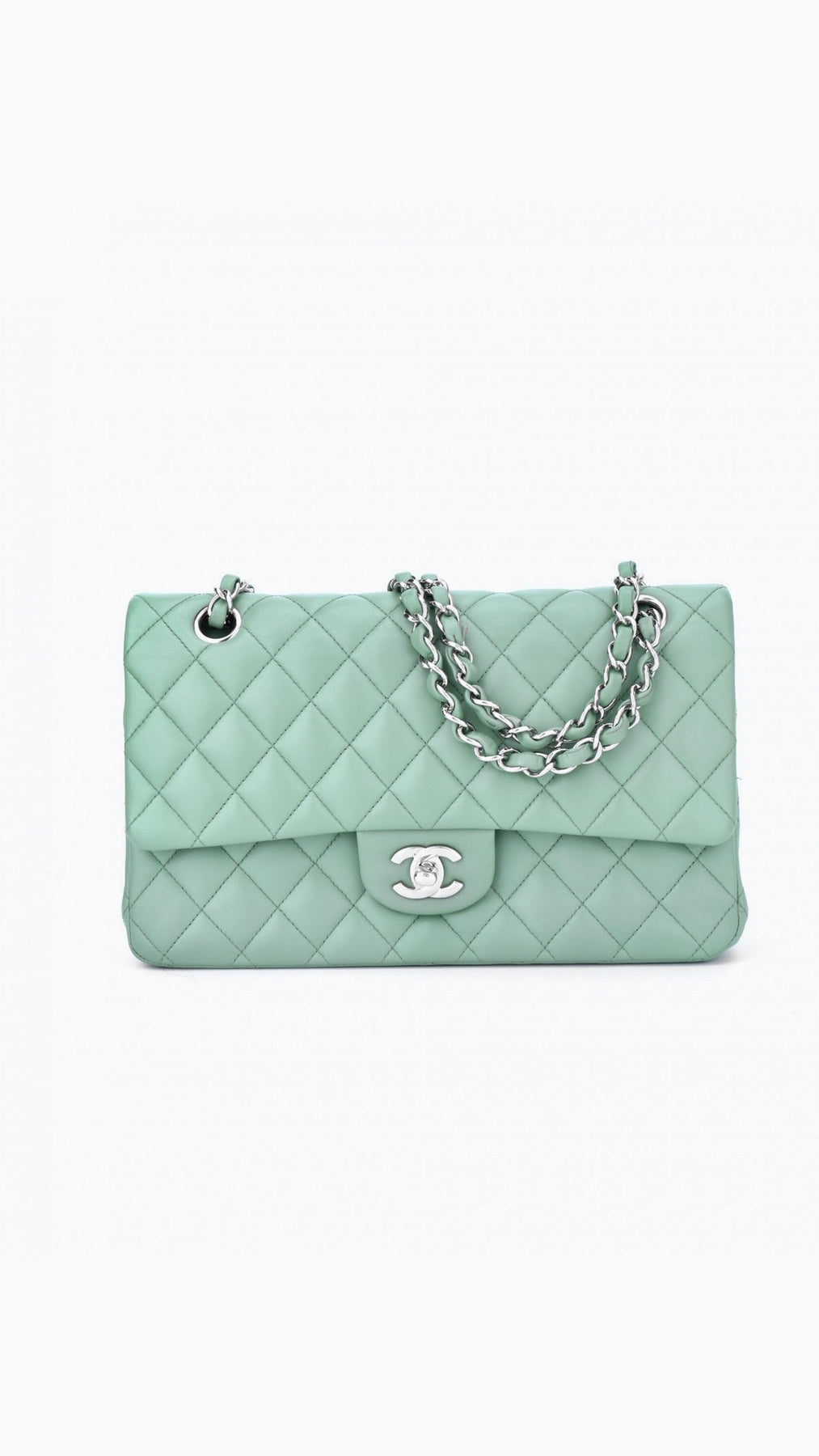 Chanel Classic Double Flap Bag Medium - Aqua Green