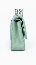 Chanel Classic Double Flap Bag Medium - Aqua Green