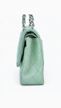 Chanel Classic Double Flap Bag Medium - Aqua Green