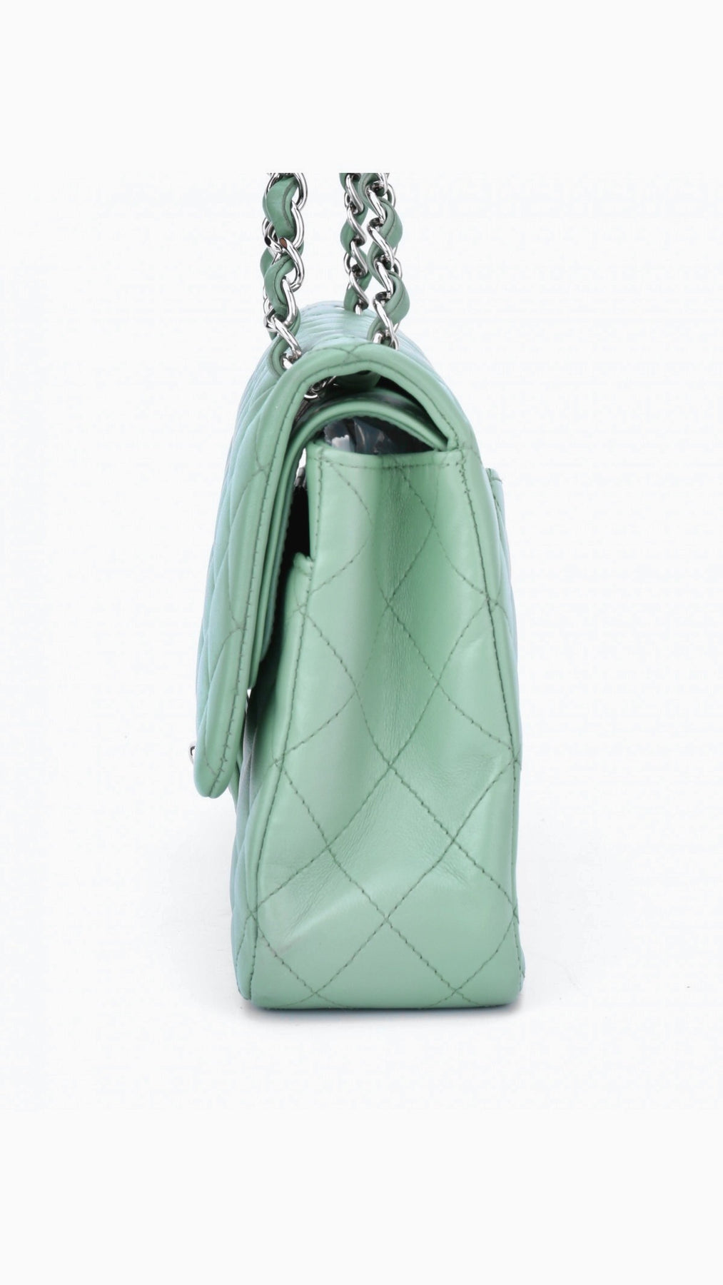 Chanel Classic Double Flap Bag Medium - Aqua Green