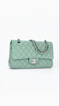 Chanel Classic Double Flap Bag Medium - Aqua Green