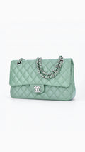 Chanel Classic Double Flap Bag Medium - Aqua Green