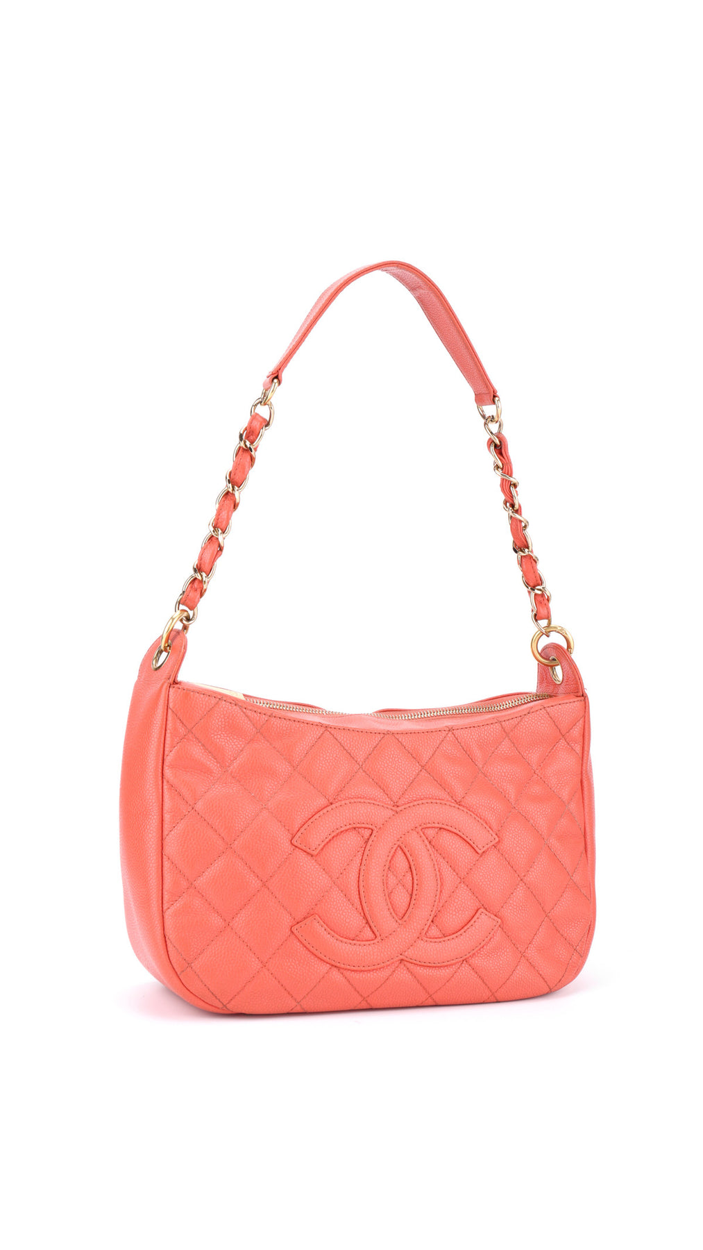 Chanel Axelväska CC-Logo - Korallröd