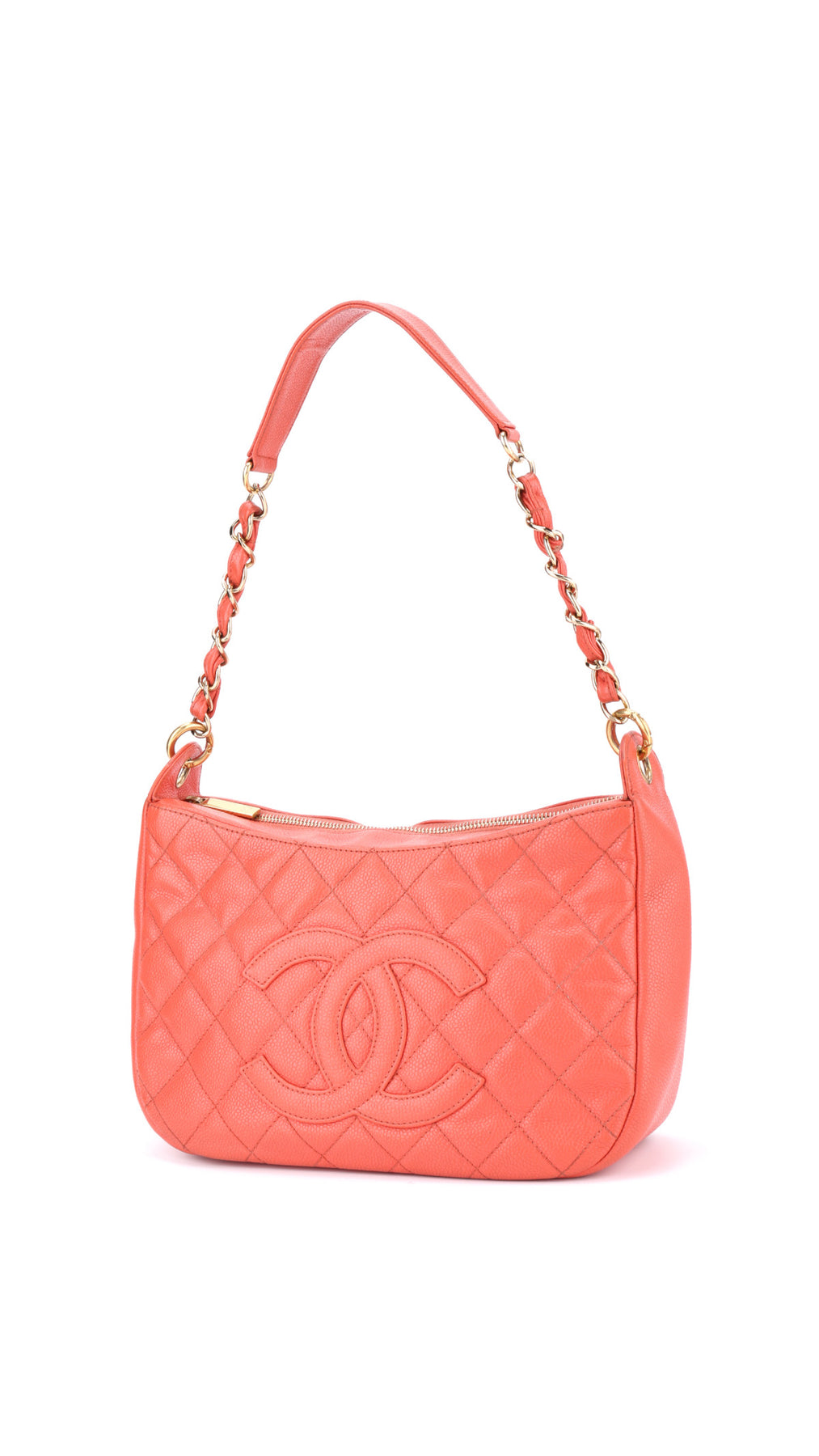 Chanel Axelväska CC-Logo - Korallröd