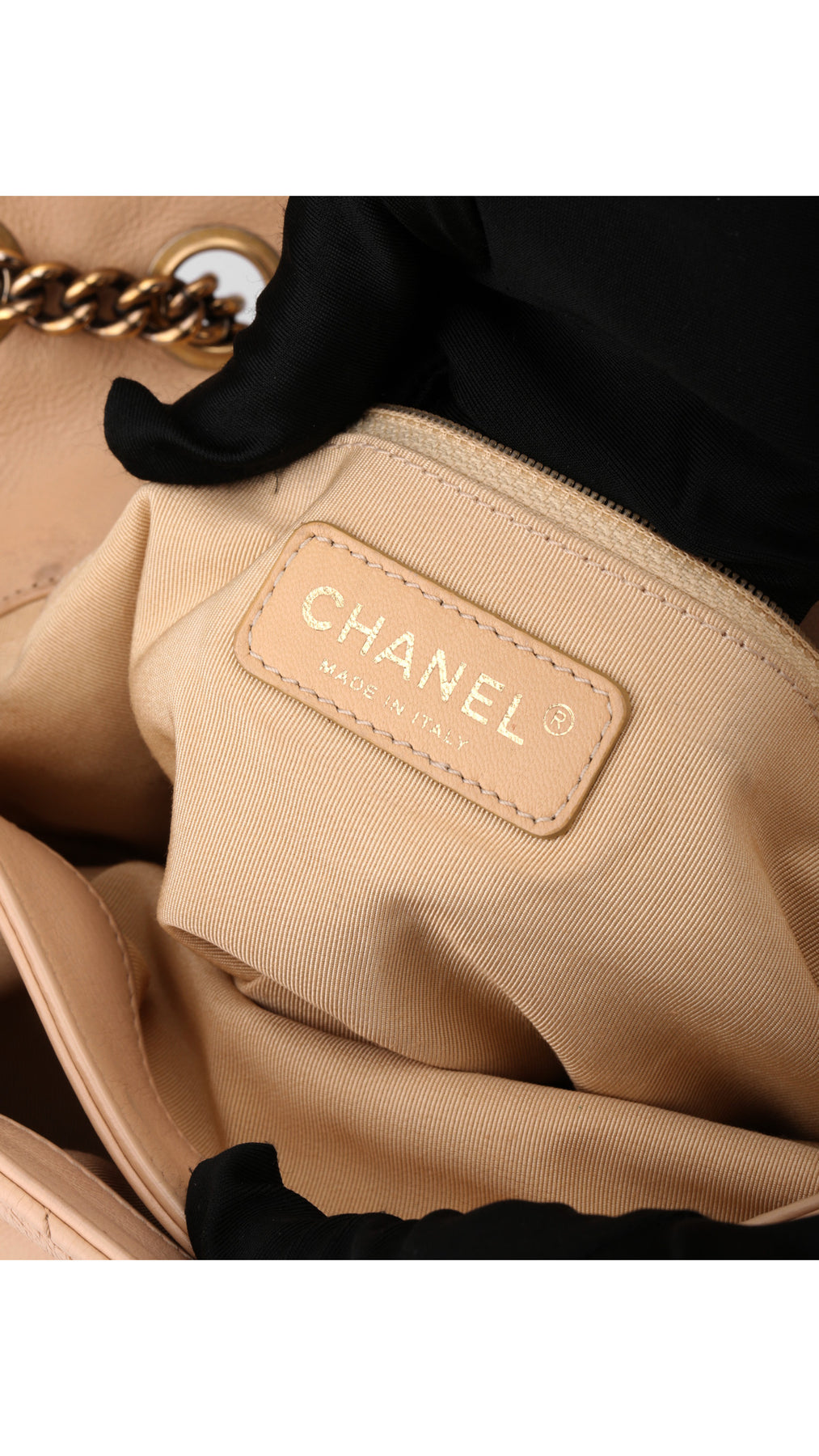 Chanel Single Flap Bag - Beige