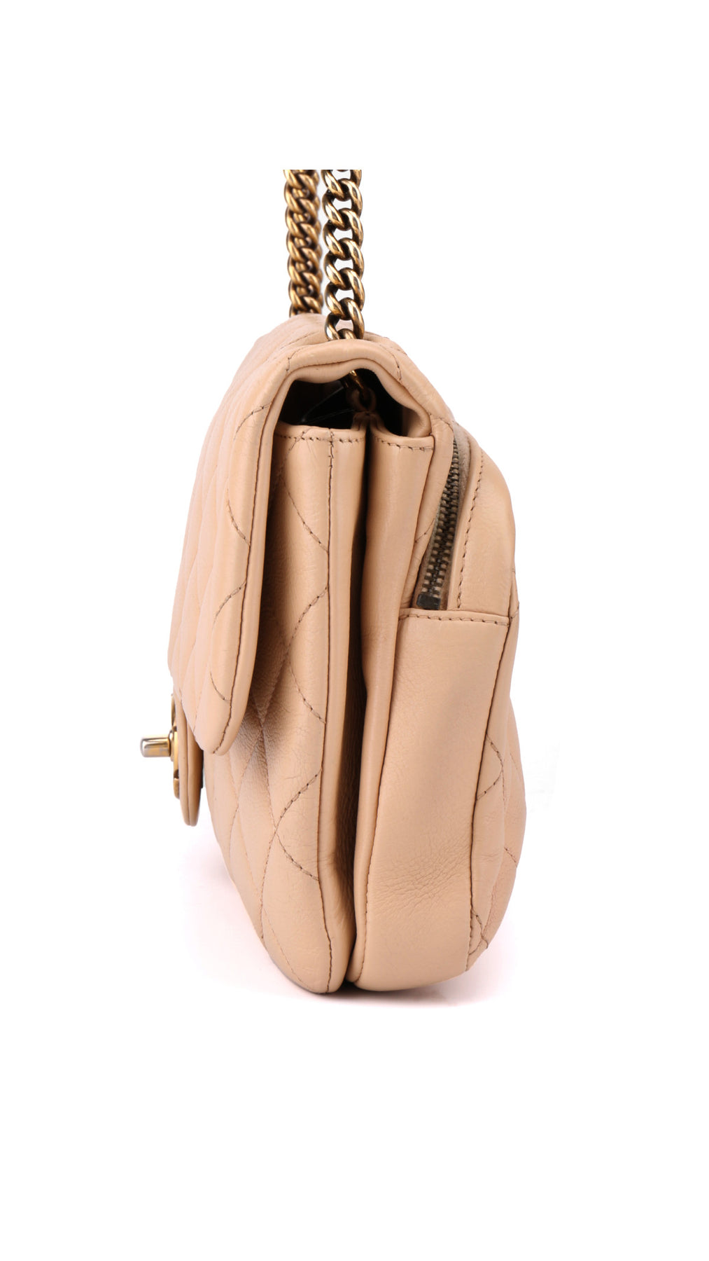 Chanel Single Flap Bag - Beige