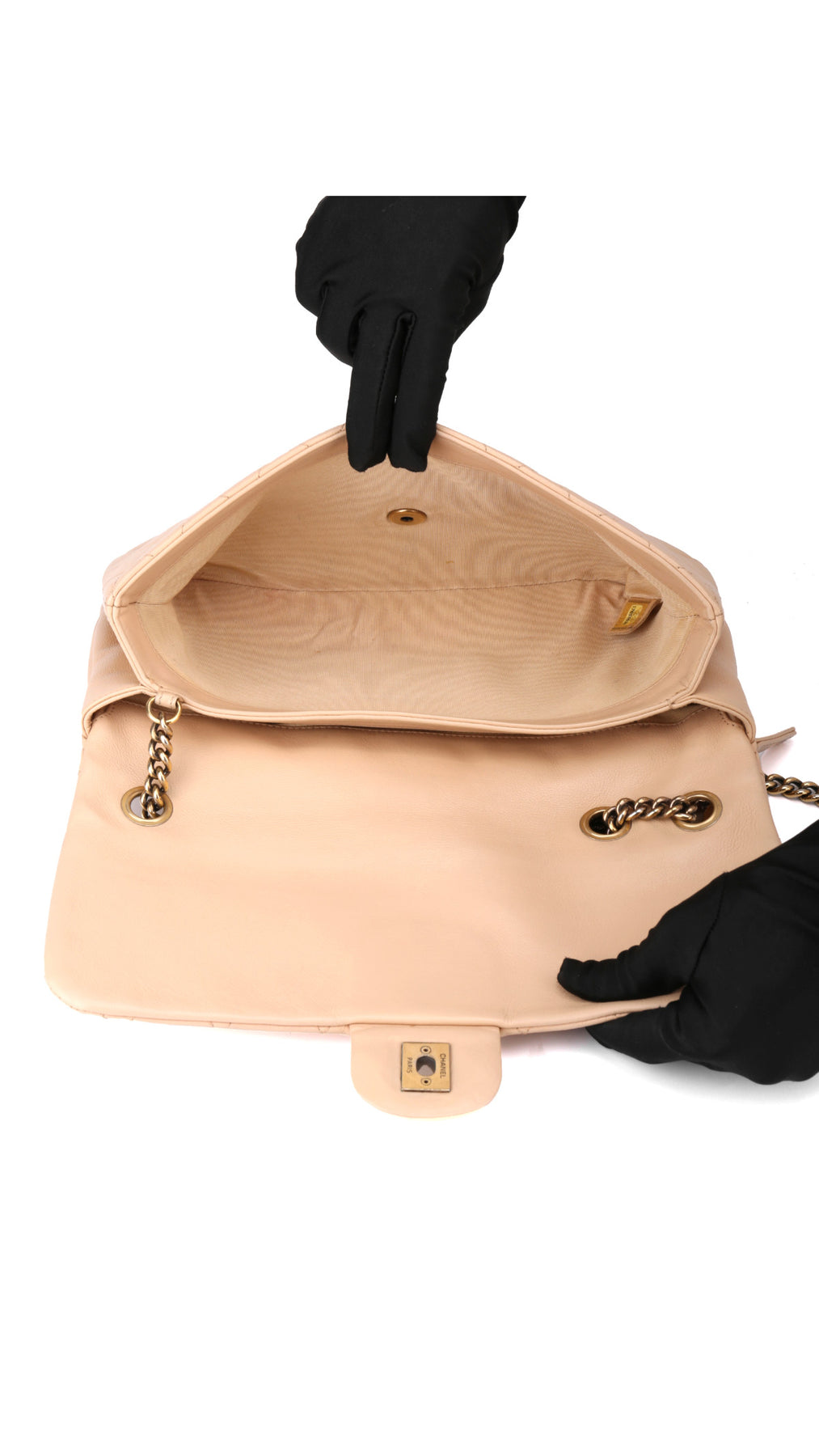 Chanel Single Flap Bag - Beige