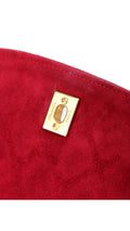 Chanel Single Flap Axelväska Mocka - Röd
