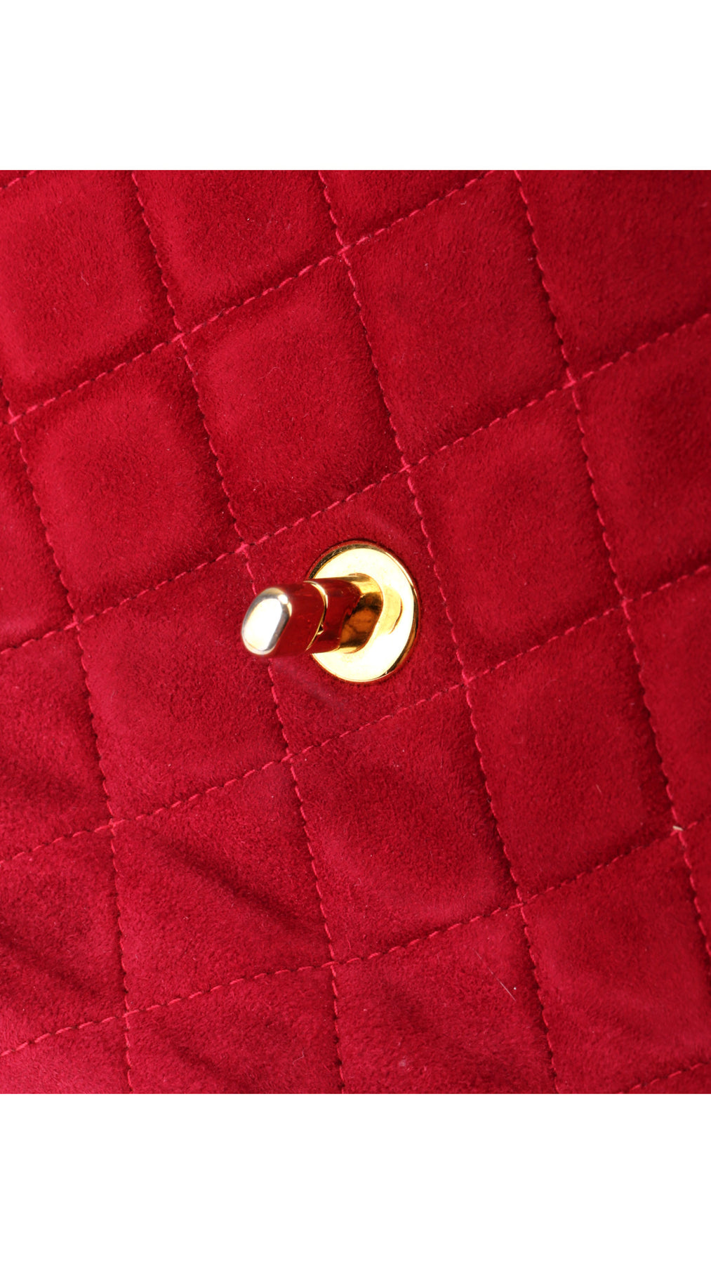 Chanel Single Flap Axelväska Mocka - Röd