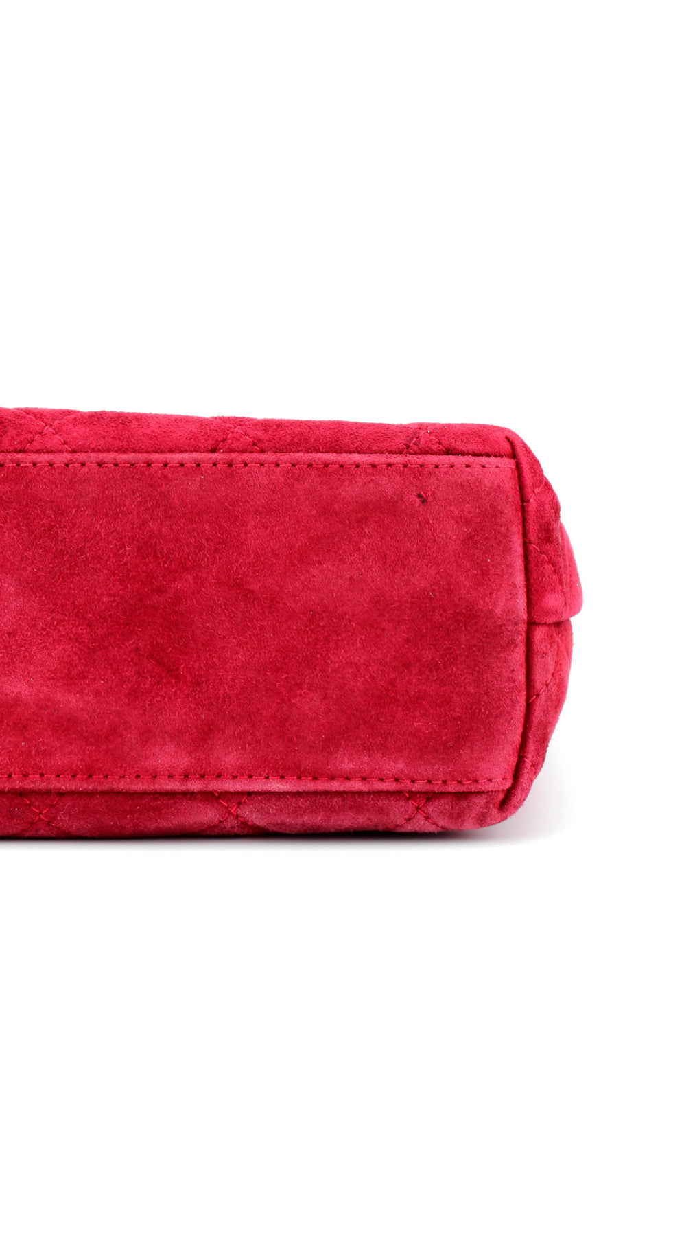 Chanel Single Flap Axelväska Mocka - Röd