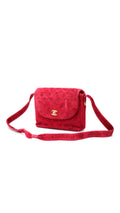 Chanel Single Flap Axelväska Mocka - Röd