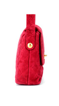 Chanel Single Flap Axelväska Mocka - Röd