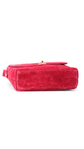 Chanel Single Flap Axelväska Mocka - Röd