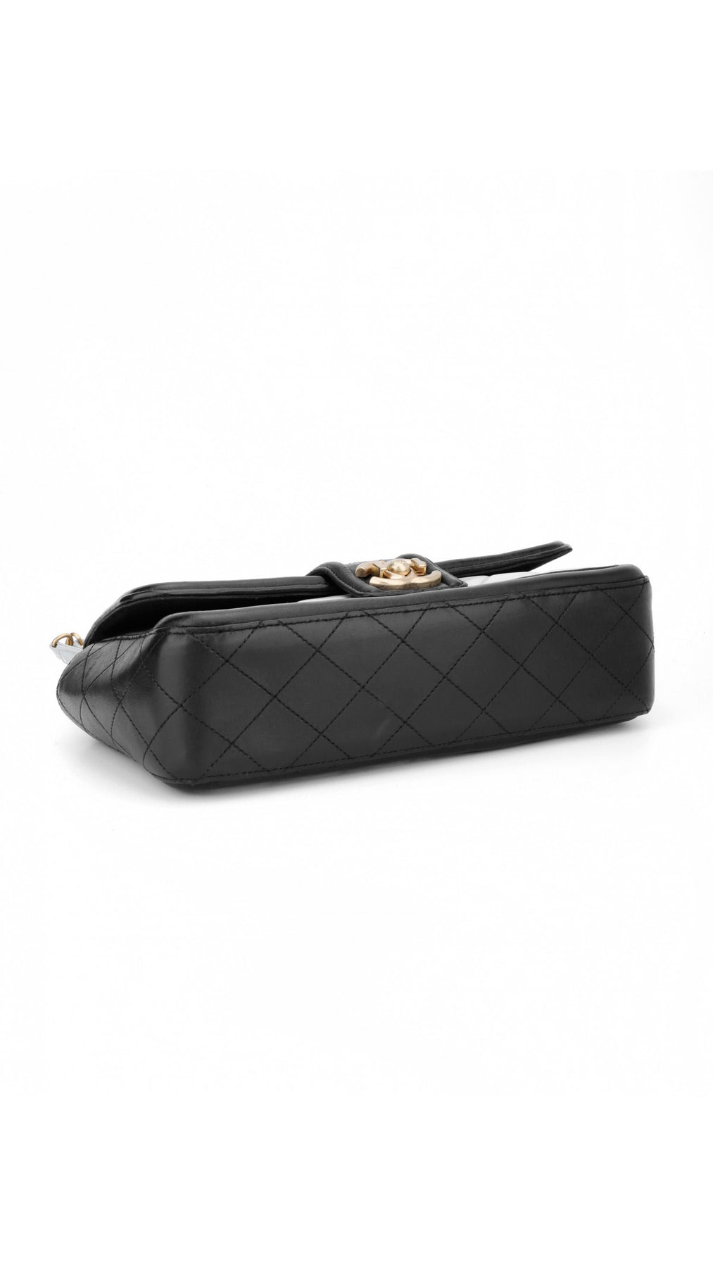 Chanel Single Flap Axelväska - Ljusblå/Svart