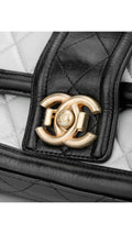 Chanel Single Flap Axelväska - Ljusblå/Svart