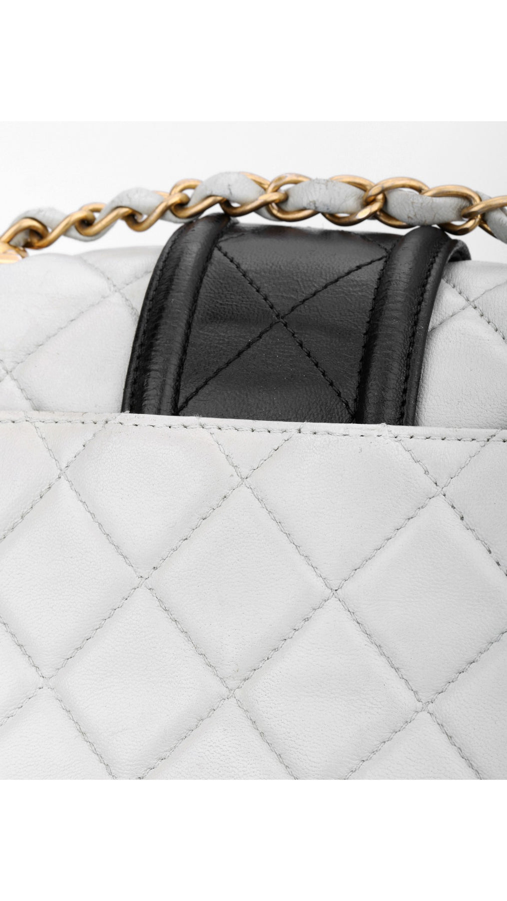Chanel Single Flap Axelväska - Ljusblå/Svart