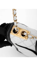 Chanel Single Flap Axelväska - Ljusblå/Svart