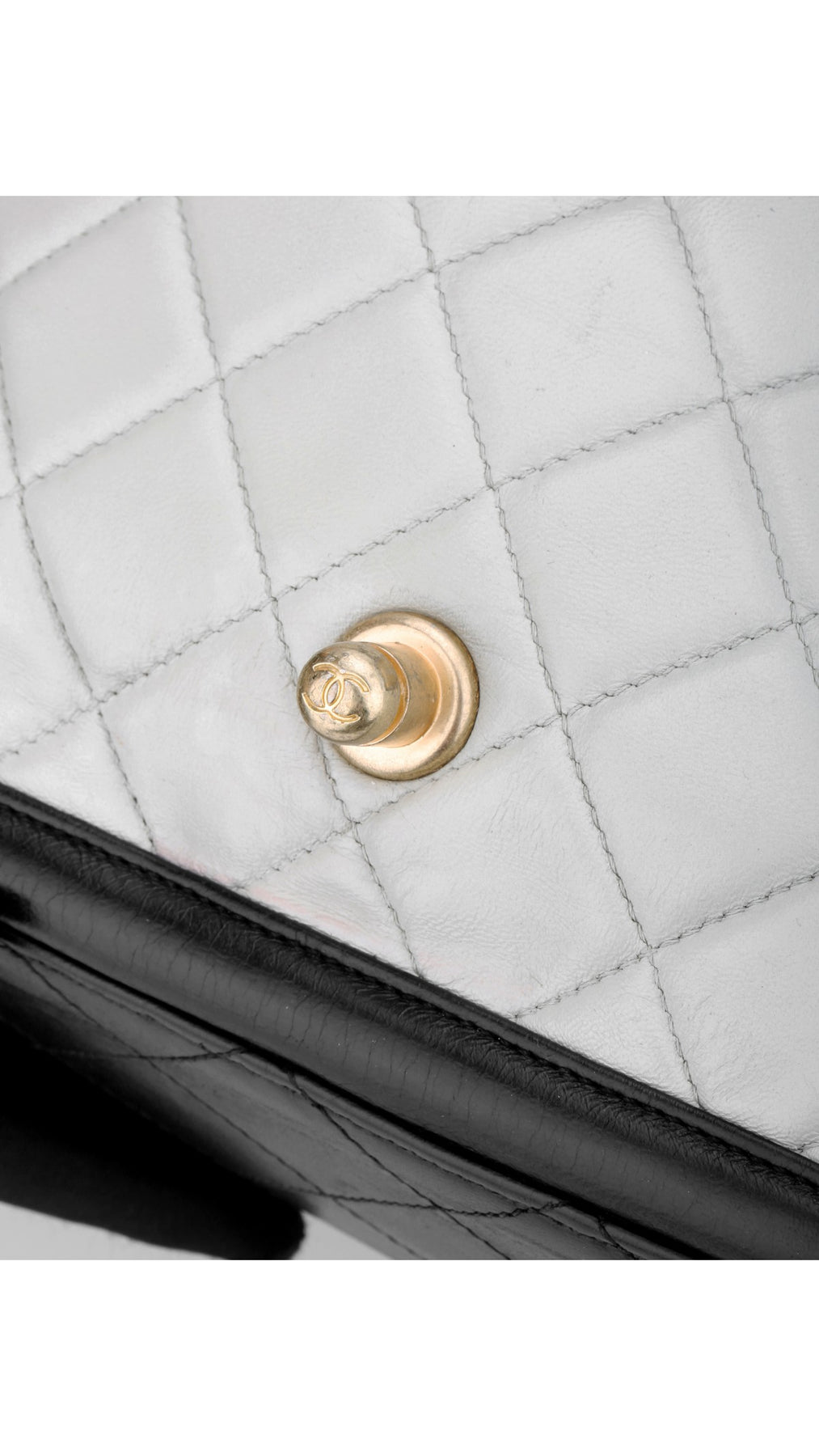 Chanel Single Flap Axelväska - Ljusblå/Svart