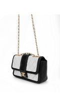 Chanel Single Flap Axelväska - Ljusblå/Svart