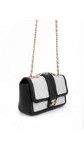 Chanel Single Flap Axelväska - Ljusblå/Svart