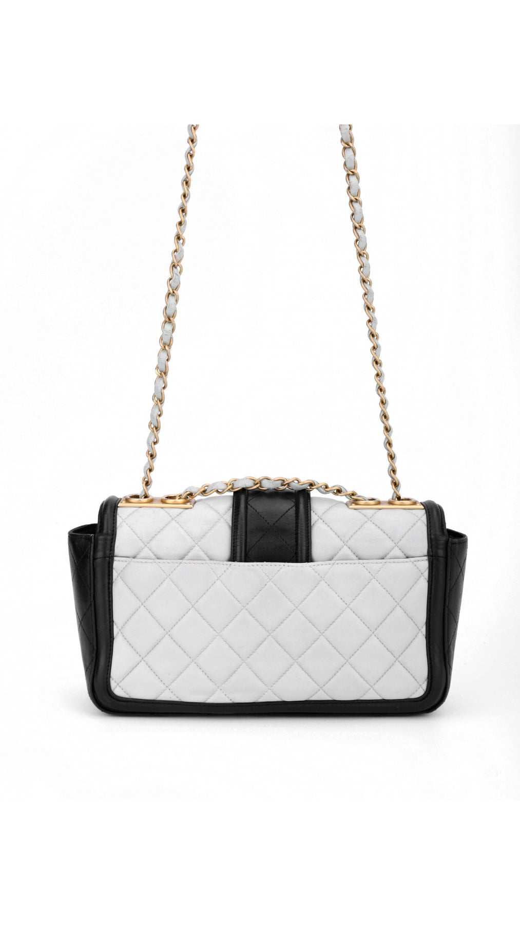 Chanel Single Flap Axelväska - Ljusblå/Svart